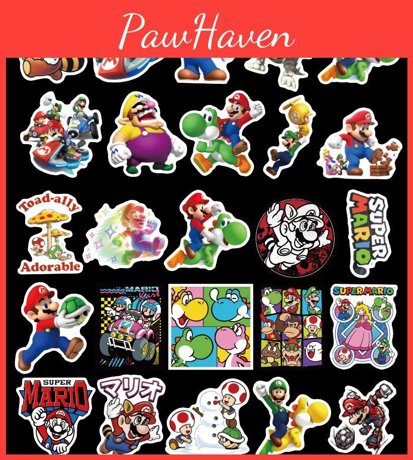 Mario 100pcs Super Bros Princess Kawaii Notes Stickers Laptop Bikes Waterproof