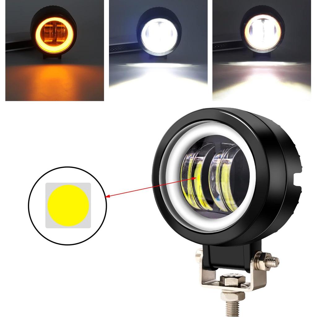 Противотуманная фара для велосипеда Biqing, 2 цвета, белый+желтый, светодиодная, водонепроницаемая, IP68, вспомогательный фонарь для велосипеда, срок службы достигает 50 000 часов. Оснащен