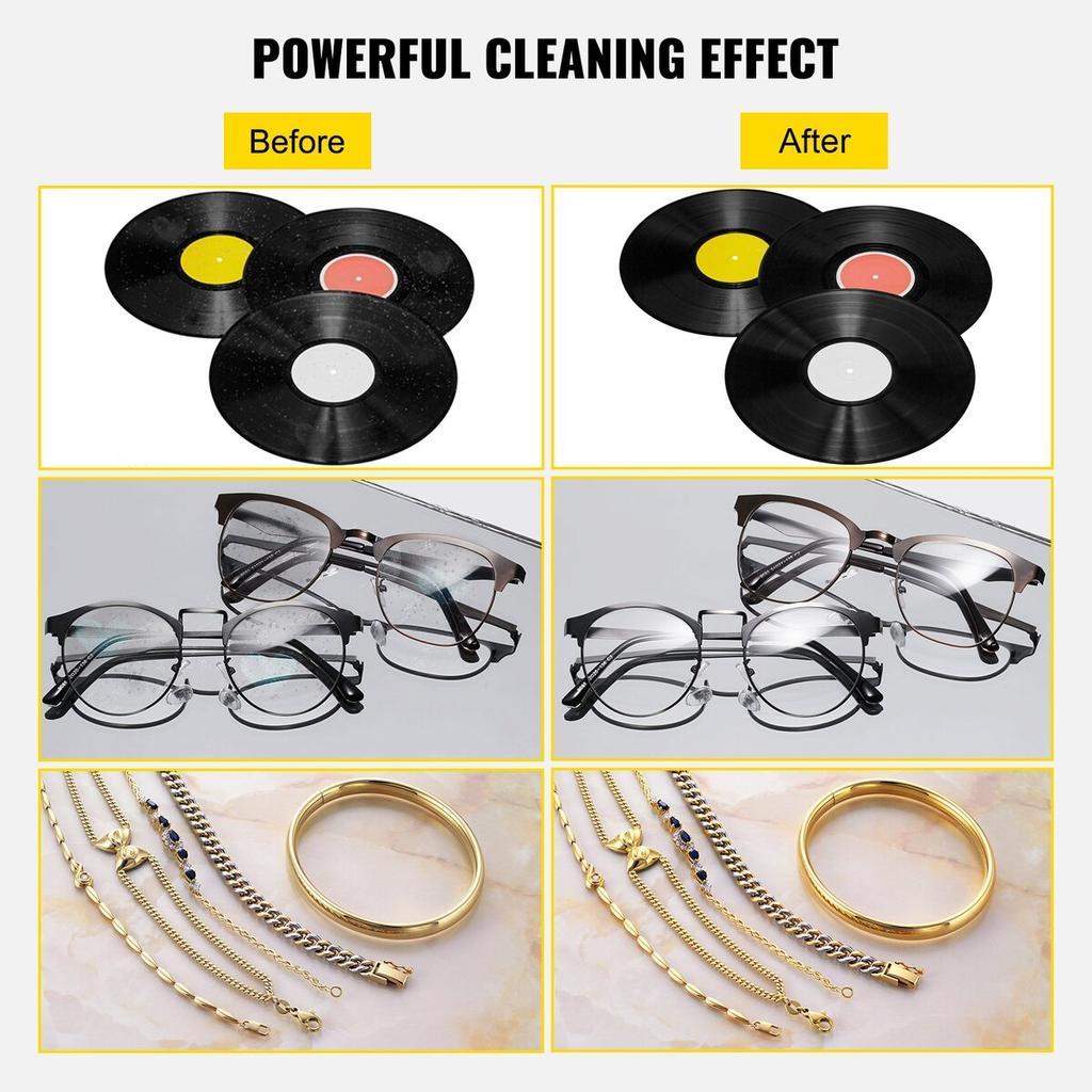 Ultrasonic Vinyl Record Cleaner 6L 40kHz Vinyl Ultrasonic Cleaning Machine Knob Control Record Ultrasonic Cleaner 4 Records Vinyl Sonic Cleaner