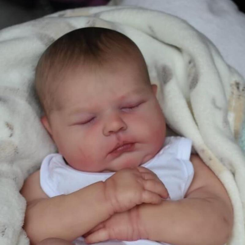 19-дюймовая реалистичная спящая кукла-реборн Тесса с мягким тканевым телом, кукла-новорожденный, реалистичная ручная имитация волос, куклы для детей, праздничные подарки для малышей