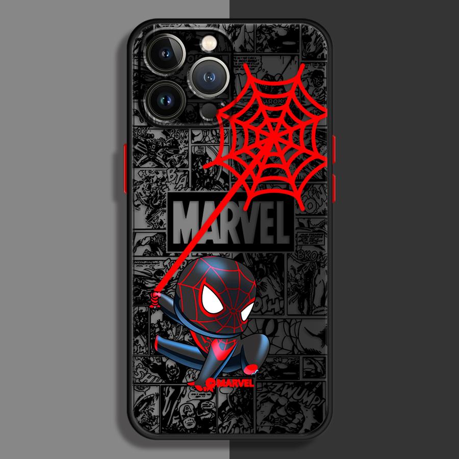 Милый чехол Marvel Человек-паук для iPhone 17 Pro Max Air 15 XS XR 14 12 17e 11 7 8 SE 16 Plus 13 Mini Задняя крышка телефона