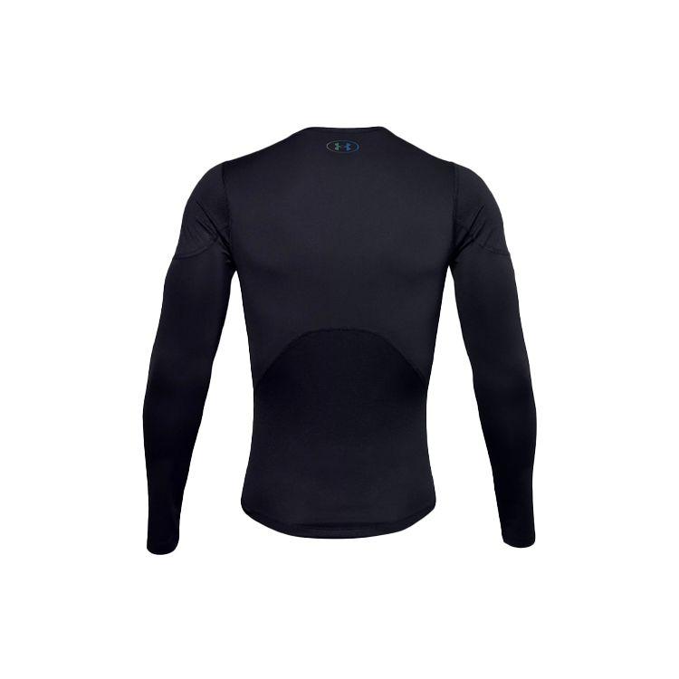 Under Armour Мощная растягивающаяся тренировочная компрессионная рубашка с длинным рукавом для мужчин, черная 1358233-001