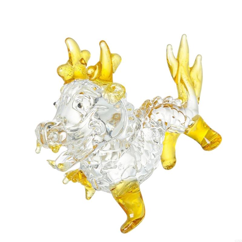 62KD Красочная хрустальная статуэтка дракона фэн-шуй для офиса, гостиной, ремесло с заботой