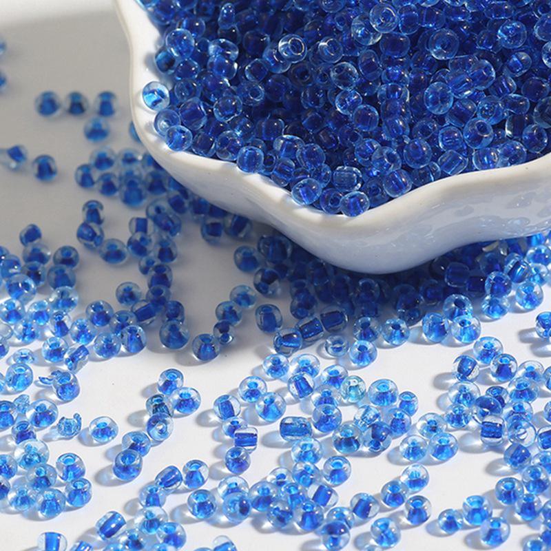 Прозрачные переливающиеся аксессуары для бисероплетения своими руками: Окрашенные бусины из рисового стекла с цветным ядром для вышивания крестиком