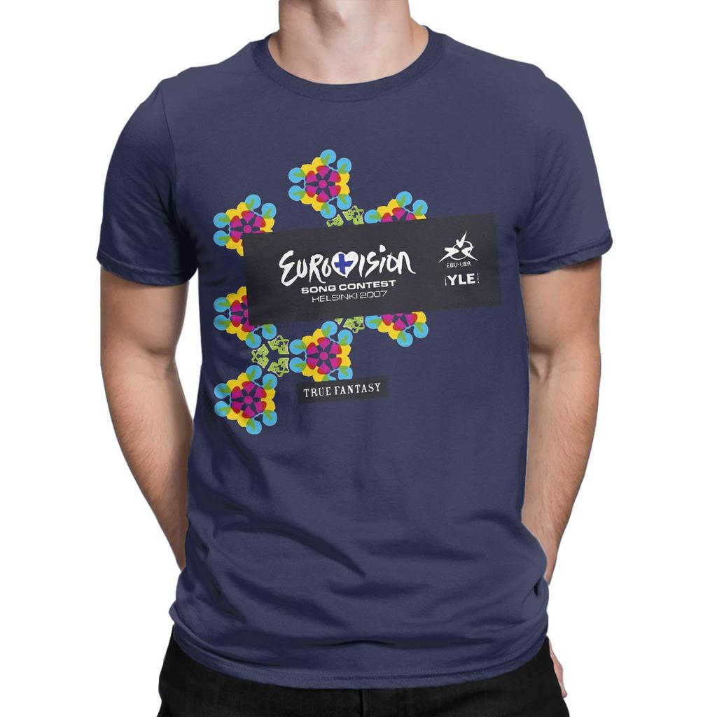 Men Eurovision Song Contest 2007 T Shirts  Pure Cotton Tops Funny Short Sleeve Round Collar Tees Original T-Shirt