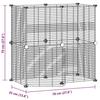 3114036 vidaXL Pet Cage 12 Panels and Door Black 35x35 Cm