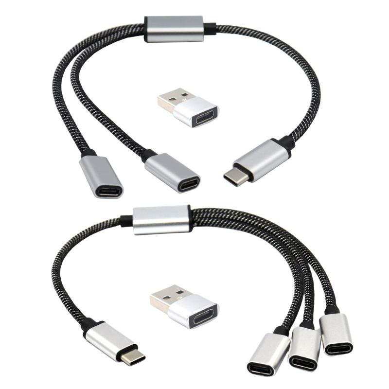 Разветвитель USB C (папа) на 2/3 USB C (мама) Кабели-конвертеры Несколько хабов Порт USB C Хаб Зарядное устройство Адаптер для разделения питания 11,81 дюйма
