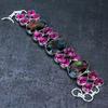Ammolite, Amethyst Handmade 925 Sterling Silver Jewelry Bracelet 7-8" P8e92