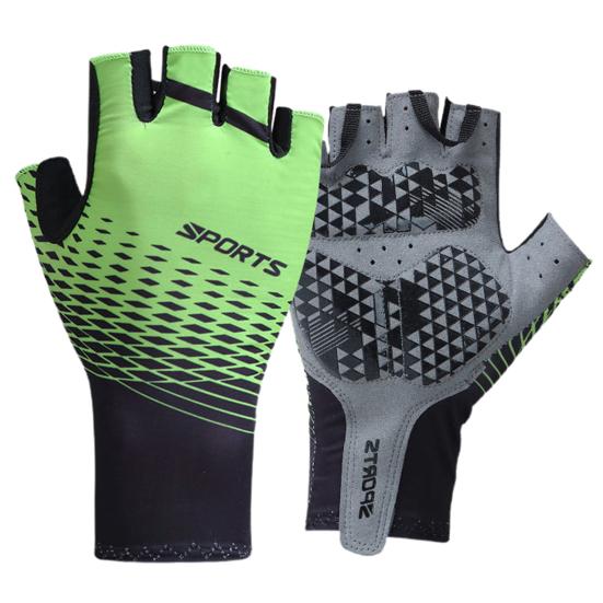 Men Gloves Thick Anti-slip Half Finger Shock-absorbing Gloves Mittens for Gym