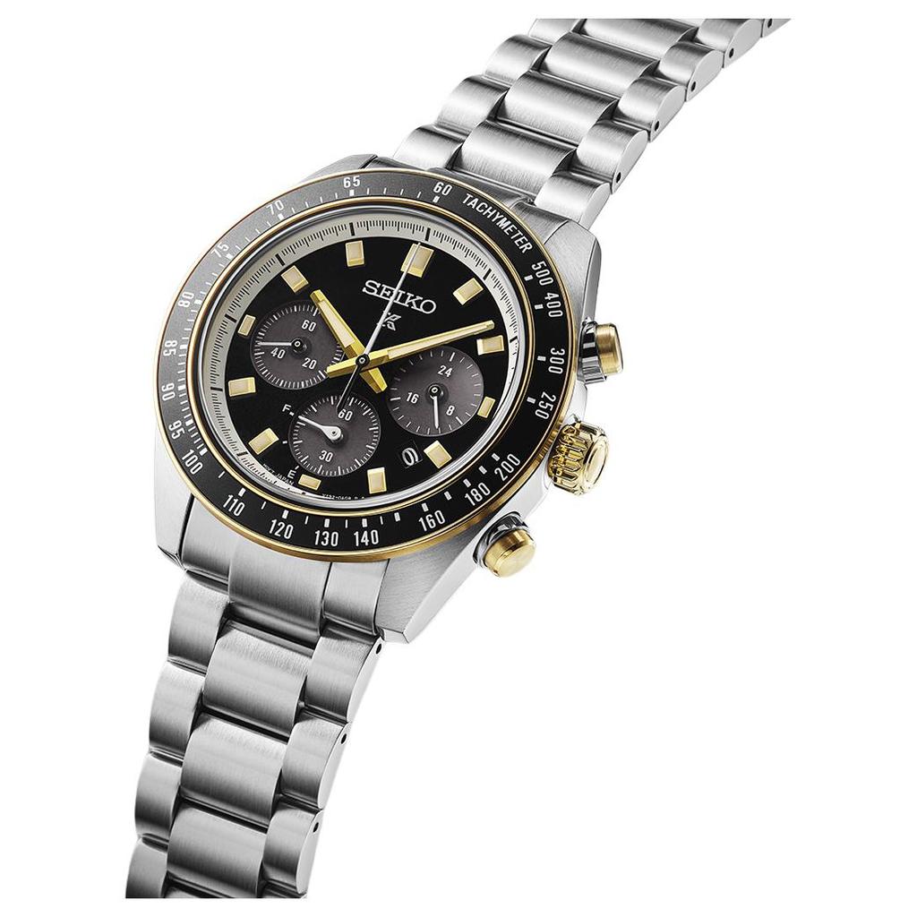 Seiko Prospex Часы с солнечным кварцевым механизмом и стальным ремешком 41,4 мм Мужские часы Черный циферблат SSC941P1