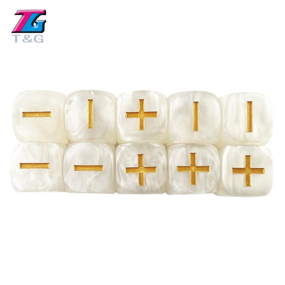 Игральные кости Fate D6, кубики из смолы, набор из 10 шт., золотой символ с жемчужным эффектом для настольной игры Fate And Fudge