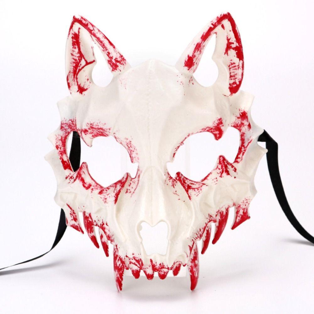 Resin Long Teeth Mask Half Mask Bloody Skull Mask Nightclub Cosplay