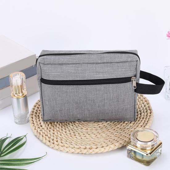 Portable Toiletry Bag Oxford Fabric Makeup Bag with Side Handle Large Capacity Cosmetic Pouch for Weekender Travel Business Trip