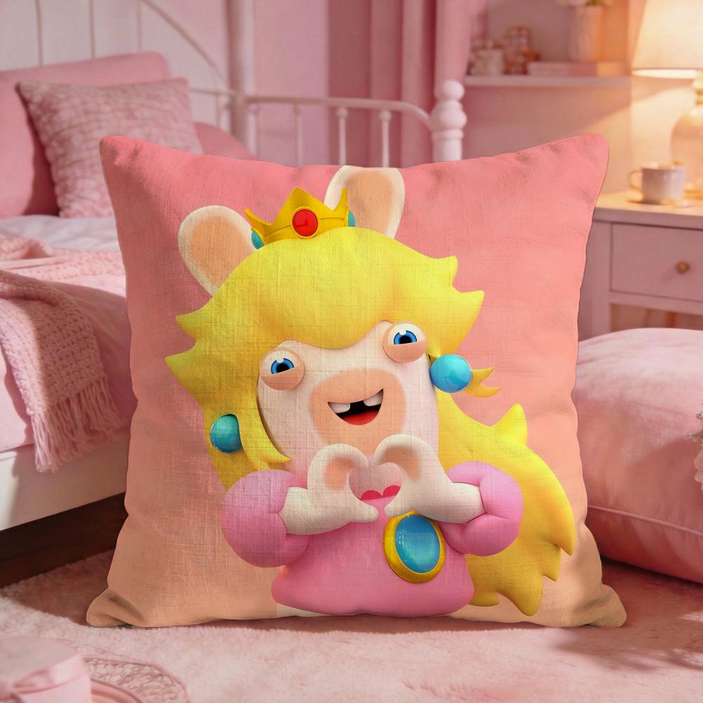 Rabbids IInvasions Anime Cushion Cover Premium Comfort Reversible Pillow Cove Two In One Design For Any Room Car Interior