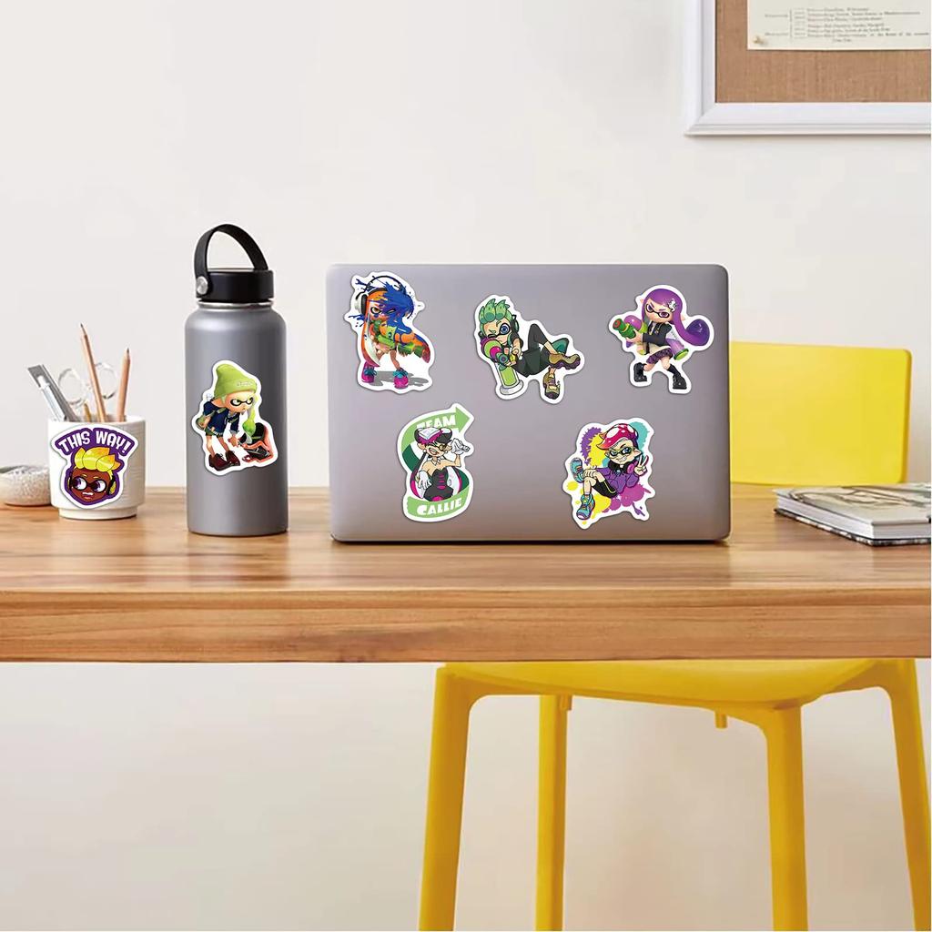 50 листов для Splatoon Стильные аниме для Splatoon Водонепроницаемые милые аниме-наклейки для переноски смартфонов Наклейки для подарков на годовщину дня рождения
