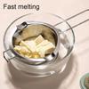 304 Stainless Steel Chocolate Melting Bowl Bakeware Wax Candle Candy Butter Cheese Melts Pan Long Handle Pot Silver Kitchen Tool