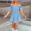 Spring Summer Fashion Sexy Slim Denim Short Sleeve Dress for Women