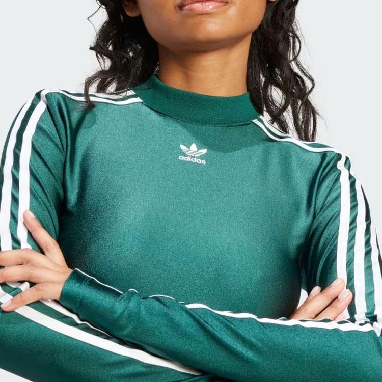 adidas Originals Кроп-топ с длинным рукавом и 3 полосками T Женский IR8136
