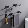 4Pcs/set Stainless Steel Bathroom Towel Bar Towel Rack Rail Toilet Paper Holder Coat Hanger Bathroom Accessories
