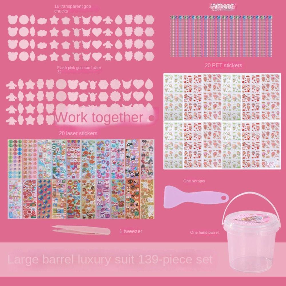 Handmade Toy DIY Keychain Making Kit Laser Sticker DIY Handbook Material Sticker  Kids Toys