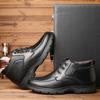 Обувь из 100% натуральной кожи, мужские зимние ботинки, теплая хлопковая обувь до 30 градусов, ботильоны, мужская обувь черного цвета