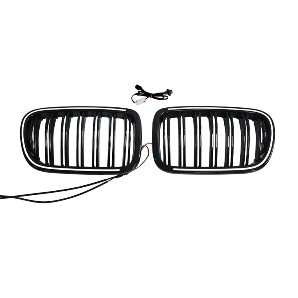 Black Front Bumper Kidney Grill Grille Fit X3 F25 2011-2014 Dual Line