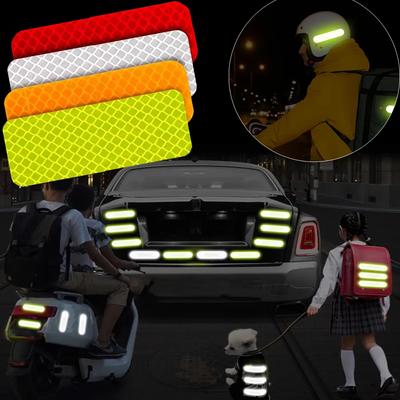 10 шт. Сильные светоотражающие наклейки Автомобильный отражатель для мотоциклетных шлемов Велосипеды Скутер Ночная езда/ходьба Светоотражающая предупреждающая лента