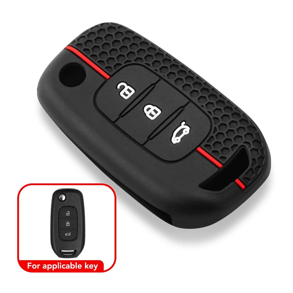 Silicone Car Remote Key Case Cover for Renault Sandero Stepway Logan 2 Clio 5 Arkana Captur Kadjar Daster Twingo Trafic Kwid