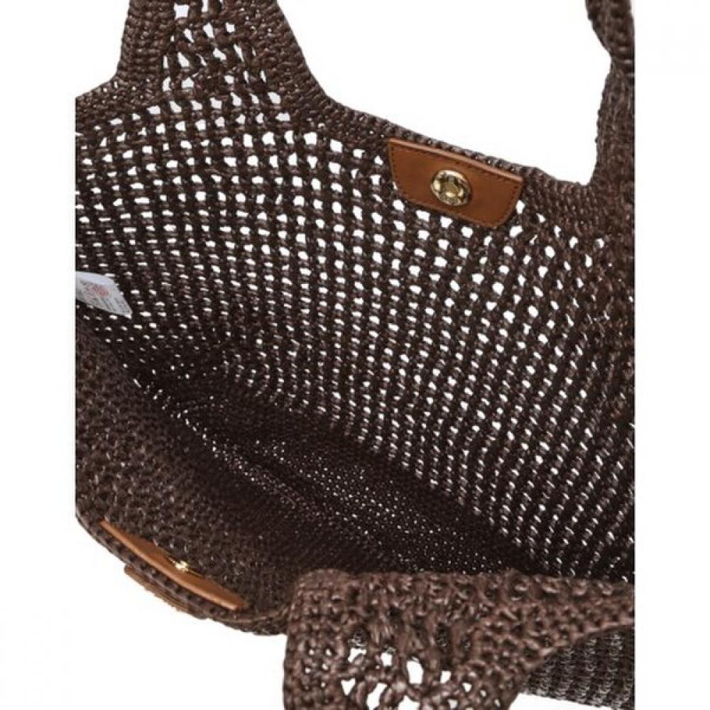 Daks Brown Raffia Twisted Mesh ShouLder Bag L Dcba6e590w3