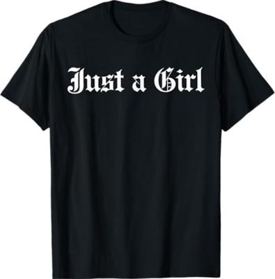 Just A Girl Gothic Blackletter Typography Design T-Shirt,men&women Unisex T-shirt