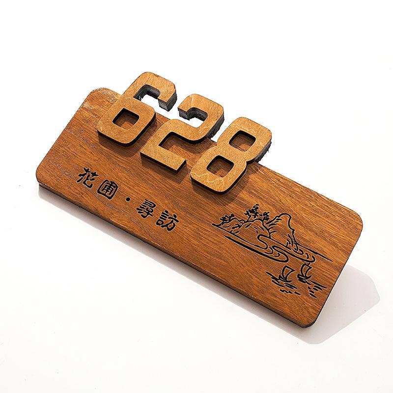 Индивидуальная подвесная табличка на дверь в китайском стиле из массива дерева для отелей, гостевых домов, чайных и ресторанов
