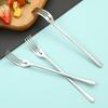 Десертная вилка из нержавеющей стали с длинной ручкой, фруктовые вилки с четырьмя зубцами, обеденная вилка, для послеобеденного чая