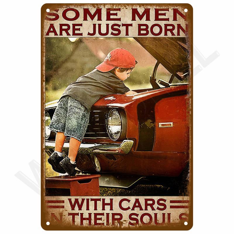 Винтажная металлическая пластина Жестяная табличка Тарелки Бар Ретро Металлическая вывеска Настенное искусство Мурал Эстетичные предметы декора для комнаты дома Постер Украшение для гаража