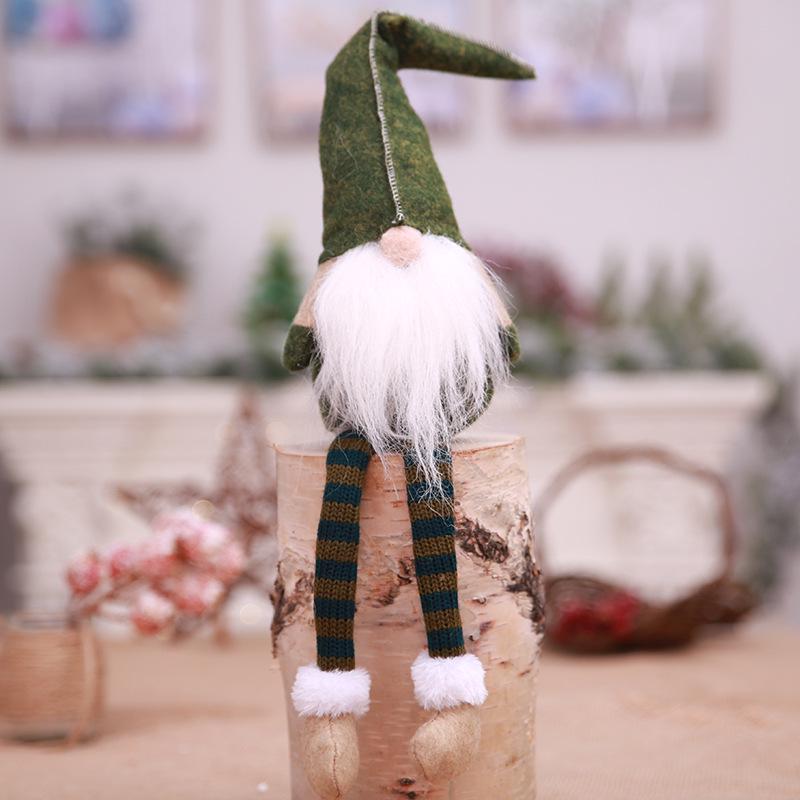 Christmas Long Legged Santa Gnome Plush Doll Ornament Xmas Elf Toys Holiday Home Party Decor Kids Gift