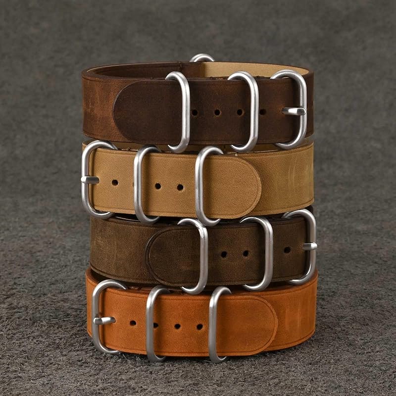 [WOCCI] ремень для часов из натуральной кожи Zulu 22 мм сменный ремешок для часов винтажные кожаные ремешки для часов песочного цвета