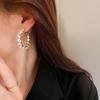 Green Zircon Hoop Earring C Shape Luxury Exaggerate Women's Earrings Geometric Shining Big Earings Jewelry Party Gift