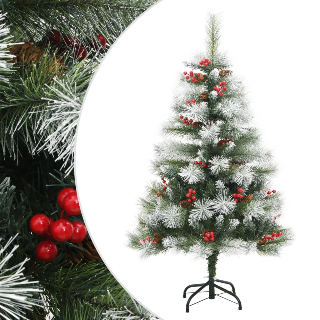 Artificial Christmas Tree Foldable with Pine Cones & Berries 120 cm