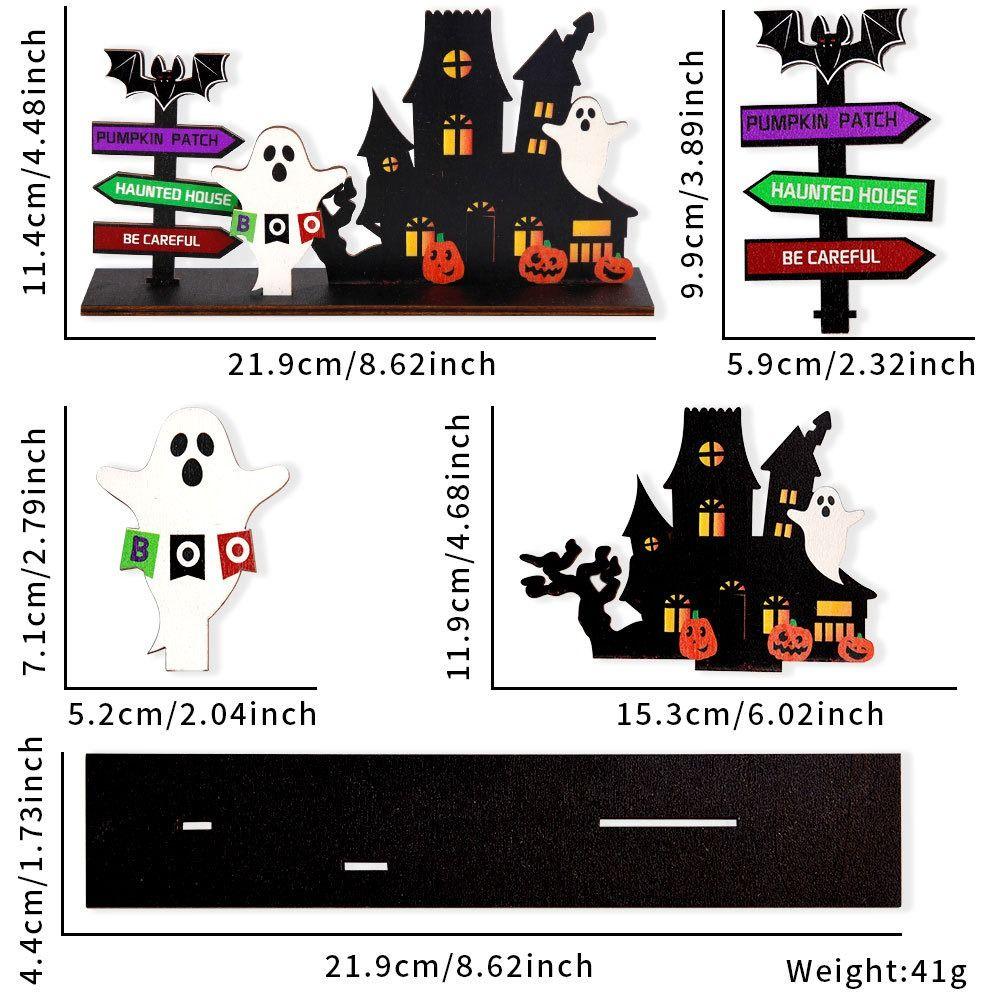 3D Ghost Castle Desktop Ornament Cartoon Halloween Decoration Stand  Scene Layout