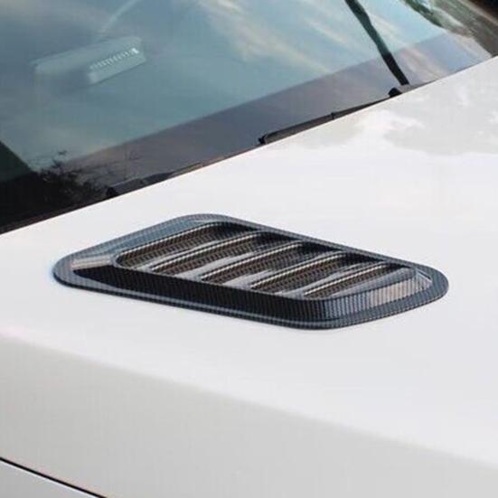 Yousheng 2 шт. Универсальные наклейки на вентиляционные отверстия капота, Декоративная накладка на воздухозаборник капота автомобиля из углеволокна, Клейкие фальш-вентиляционные отверстия для экстерьера автомобиля