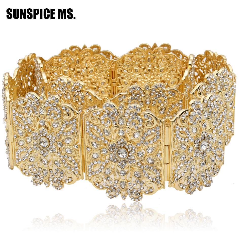 Женский золотой пояс со стразами и кристаллами, широкая цепочка на талию, свадебные украшения