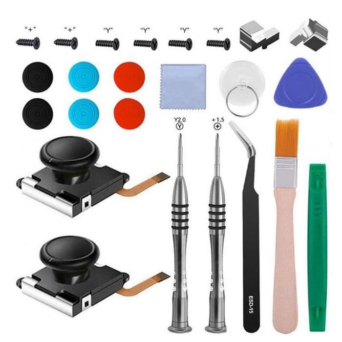 Joycon Repait Kit 3D Joystick de remplacement pour Nintendo Switch outil de réparation - Type 3D joystick black
