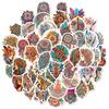 50 Bohemian Stickers Retro Exotic Classical PVC Suitcase Laptop Decorative Stickers