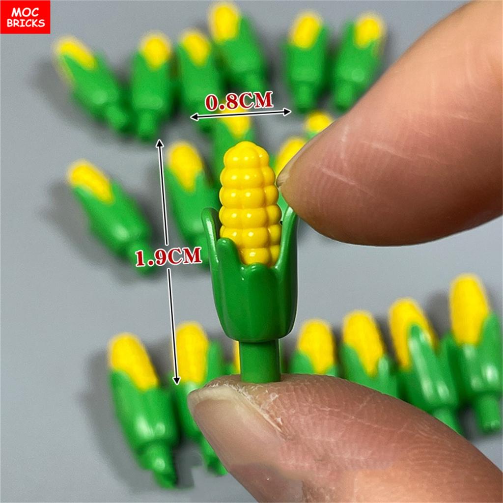 MOC Bricks Corn Crop Sheep Goat Vegetable Food Plant Building Blocks Accessories Village Farm Scene Toy Friends Children's Toys