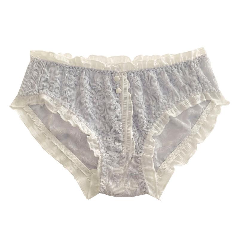 Plus Size Women's Panties Women's Briefs Mid-waist Breathable Hip Lift Sexy Pure Wind Translucent Lace Edge Underwear