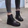 Fashion Women PU Leather Ankle Boots Ladies Retro Shoes Woman Flats Lace Up Light Weight Soft Bottom Sewing Women's Shoes New