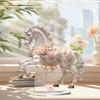 Acrylic Horse Desk Ornament 2D Flat Horse Sign Tabletop Centerpiece for Living Room Office Desk Shelf Cabinet Decor
