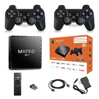 M8 PRO Mini TV Game Box 4K HDMI 2.4G Беспроводная ретро игровая консоль Двойная система 64 ГБ 30000+ домашних аркадных игр