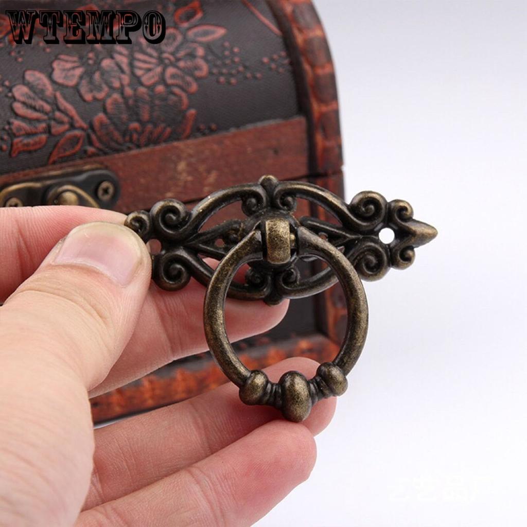 10 шт. Винтажные состаренные ручки-кольца с отделкой под античную латунь для шкафа, серванта, ящика комода, длина 2,5 дюйма (6,5 см) и Ширина 1,8 дюйма (4.7 см)
