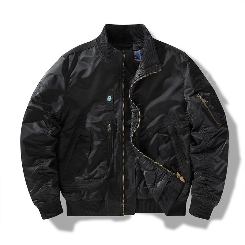Мужская тактическая куртка-бомбер с воротником-стойкой на осень-зиму – Бейсбольная форма в стиле пилота ВВС