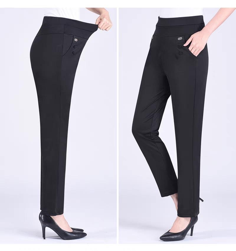 Льняные женские летние брюки с эластичной талией — повседневный стиль для мам среднего и пожилого возраста